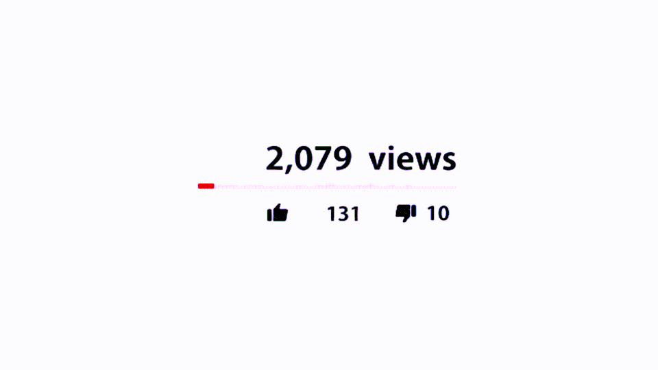 YouTube views growing animation